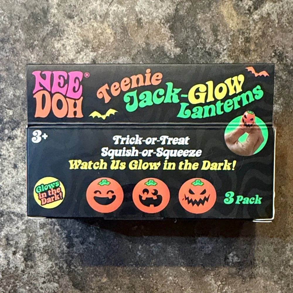 Nee Doh Jack-Glow Pumpkin Lanterns (3 Pack) & Nee Doh Jack-Glow Lantern (Orange)